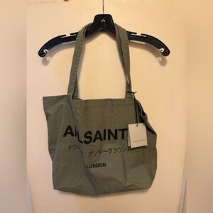 All Saints Unisex Tote Bag Nori Green